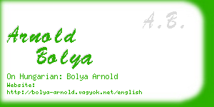 arnold bolya business card